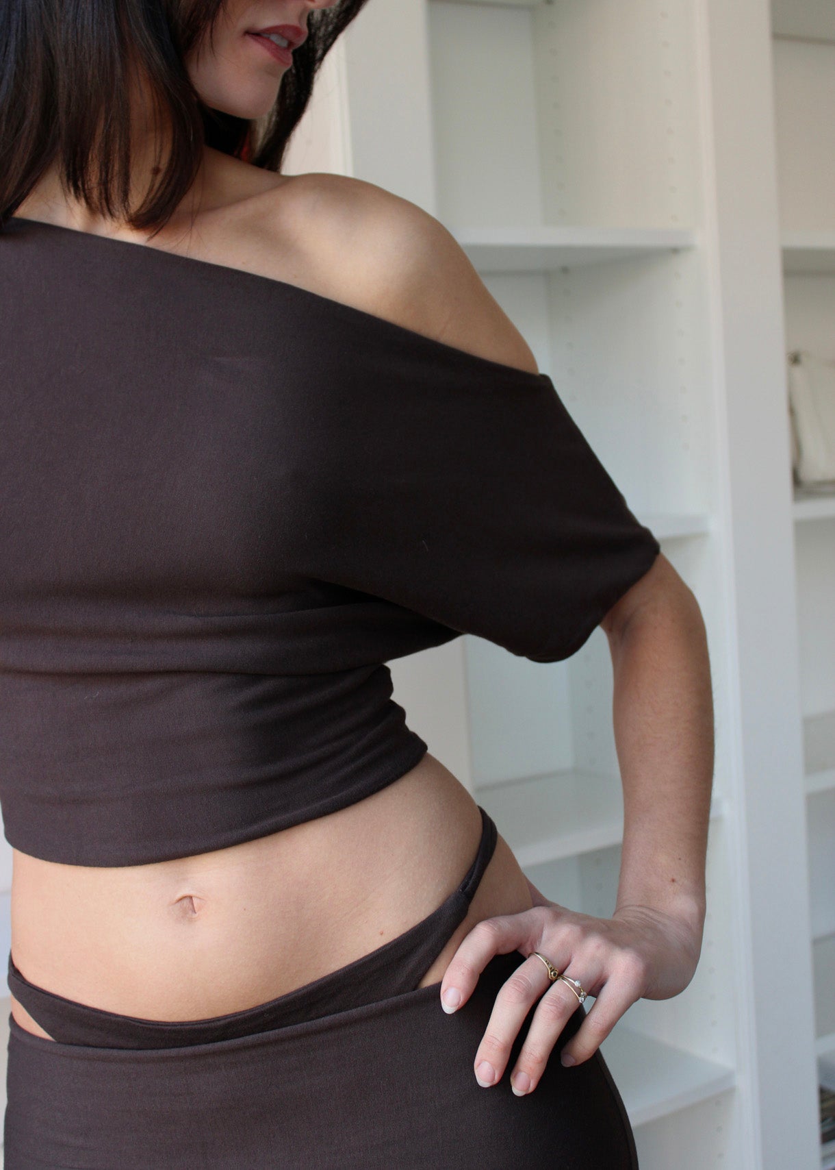 Offshoulder Top Chestnut
